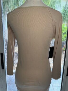 white birch Beige Ribbed Long Sleeve Top NWT